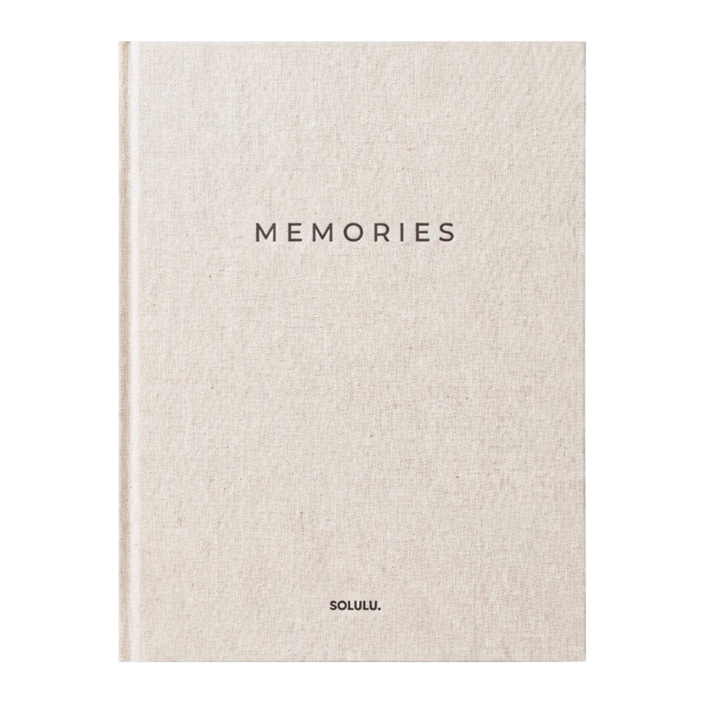 Memories storage book beige linen