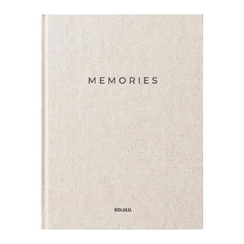 Memories storage book beige linen
