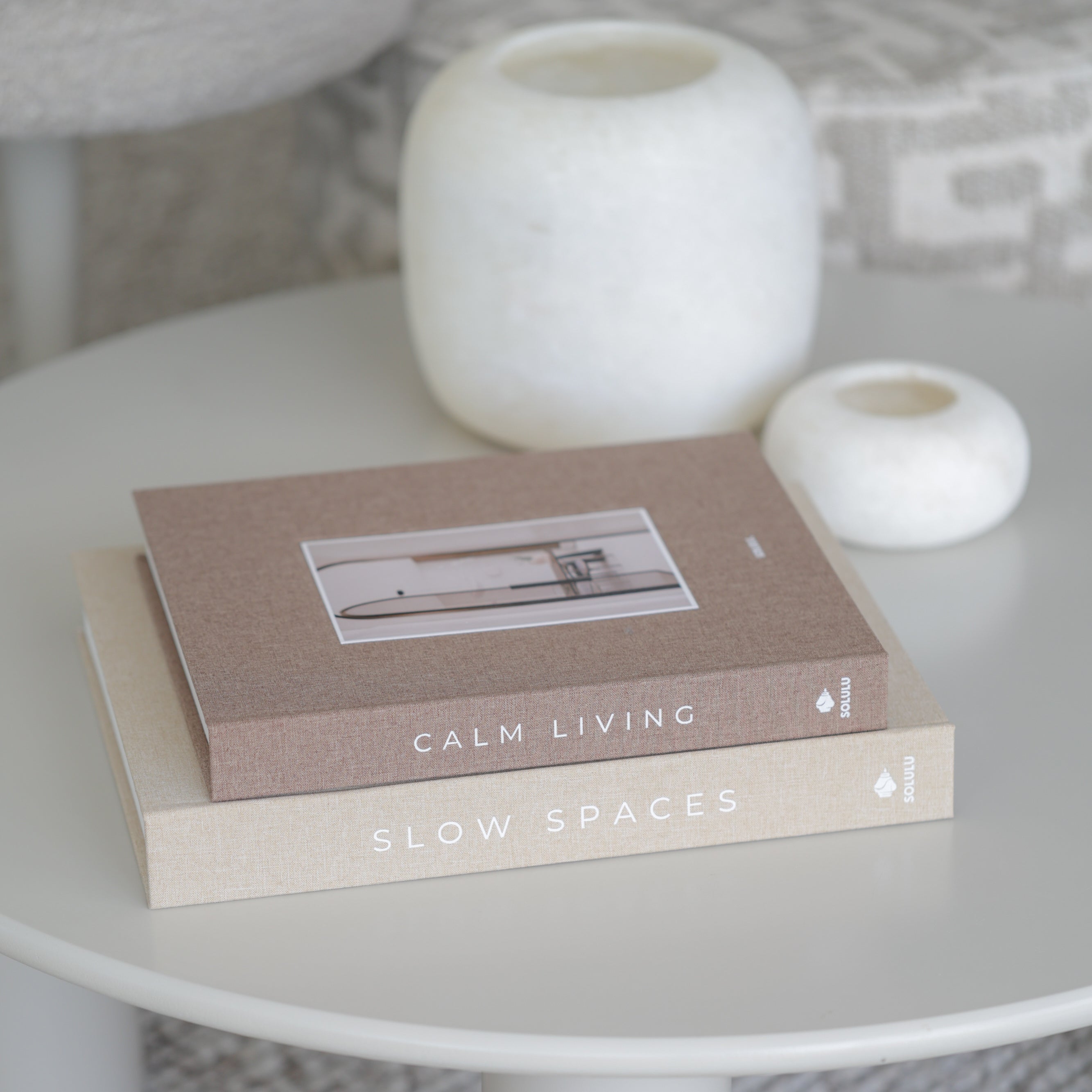 Slow Spaces styled on coffee table