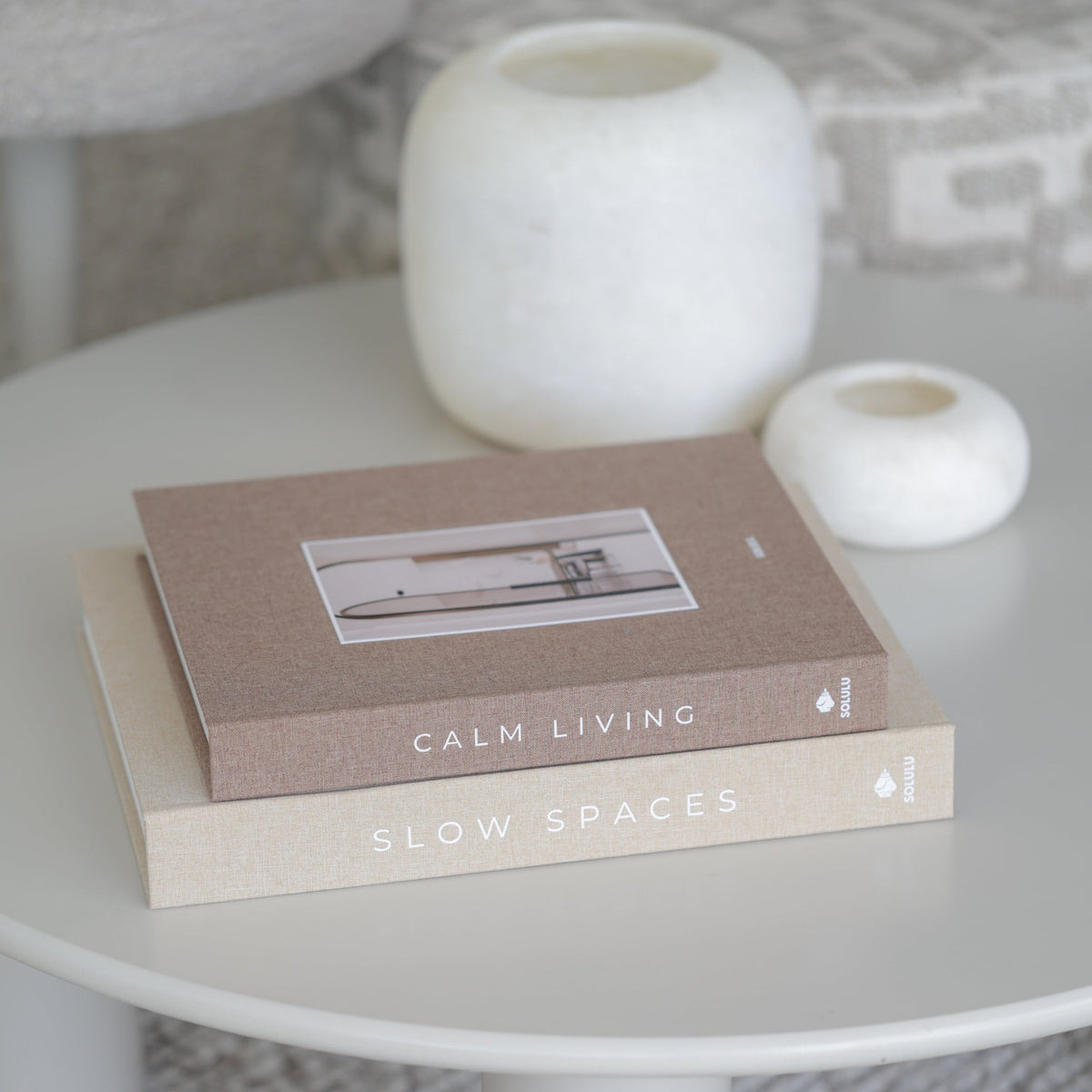 Slow Spaces styled on coffee table